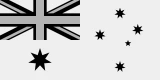 Australian flag in black and white